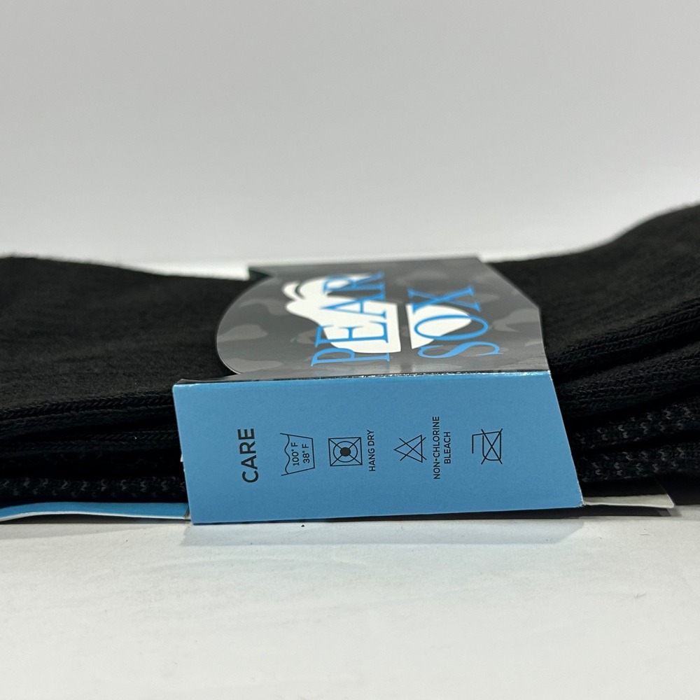 Pear Sox Adult Performance Crew Socks Black Grey Made in USA 6 Pair Lot Adult L - Picture 5 of 9
